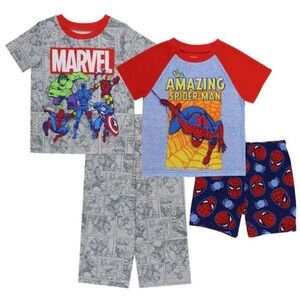 NWT Marvel Spiderman Kids Boys 4-piece Pajama Set - size 6